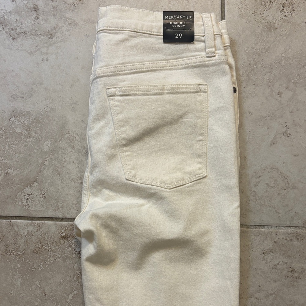 JCrew Mercantile High-Rise Skinny Jeans - Cream